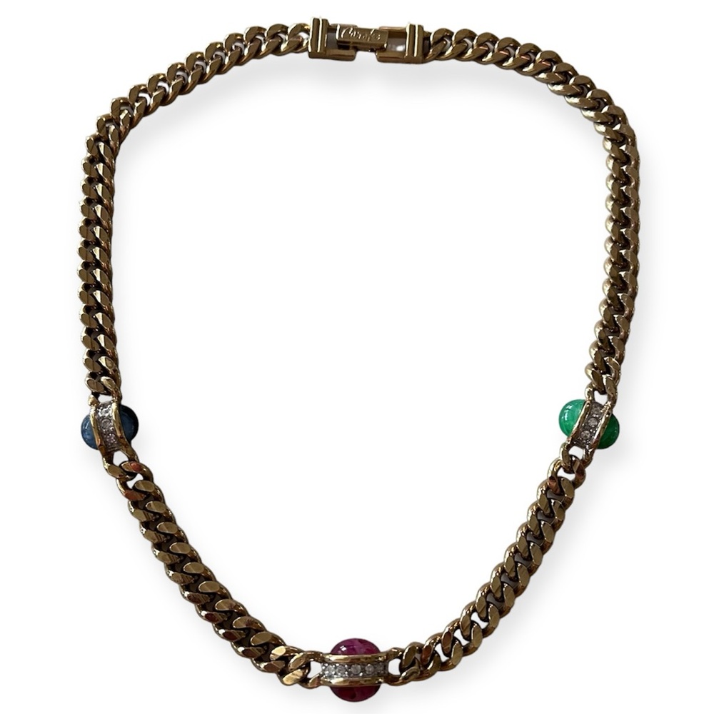 Carolee Vintage Gold Tone Multicolor Necklace